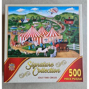 Master Pieces Jolly Time Circus 500 pc Joe Holodook Complete Preowned